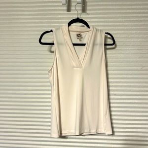 EUc Ann Klein Suiting Cream Sleeveless Camisole Tank medium